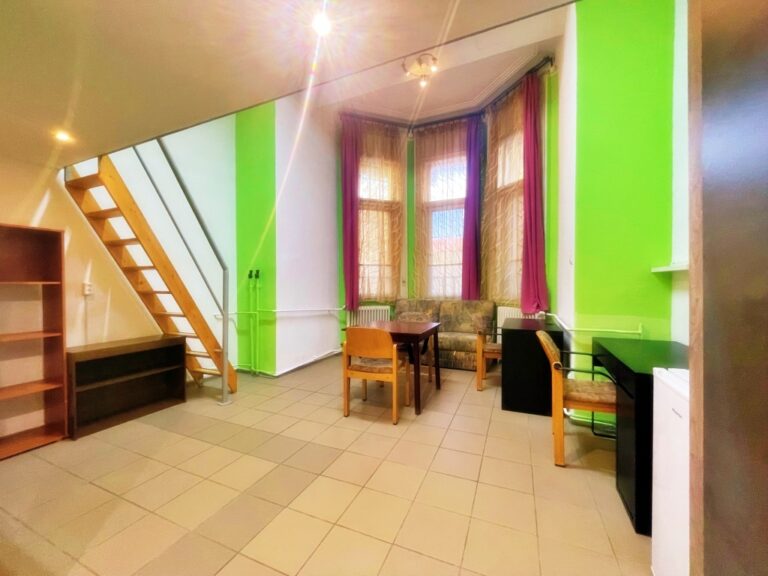 Colourful dining area and staircase