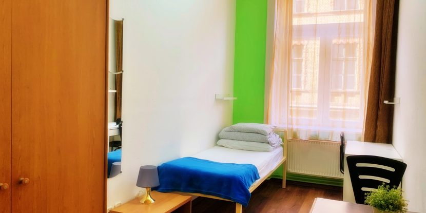 Modern bedroom interior with bright décor.